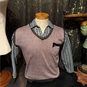 Men's Purple Sweater with Black Trim